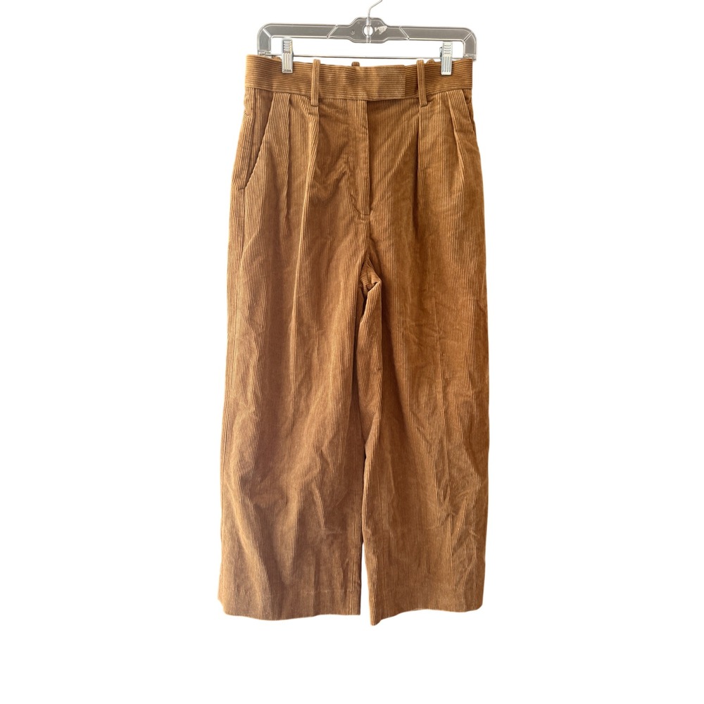 Banana Republic Womens Size 2 Brown Corduroy Wide Leg Pleated Trousers Pants